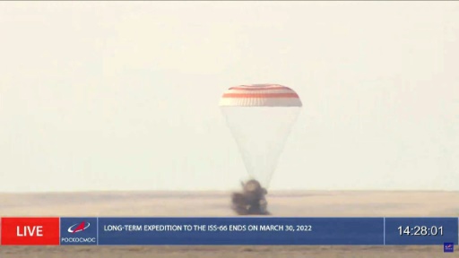 Moscou ramène sur Terre deux cosmonautes russes et un astronaute américain