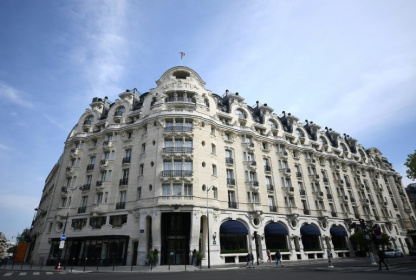 Photo du palace parisien Lutetia, rebaptisé "Mandarin Oriental Lutetia" par ses nouveaux propriétaires chinois, prise le 20 avril 2020