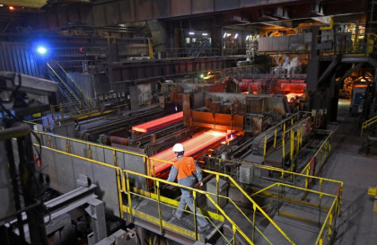 Sur le site d'ArcelorMittal à Dunkerque, le 11 février 2022