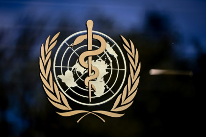 Logo de l'Organisation mondiale de la santé (OMS), le 8 mai 2021 à son siège de Genève - DAVID GANNON (AFP)
