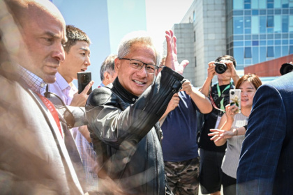 Le patron des semi-conducteurs Nvidia, Jensen Huang, le 17 juillet 2025 à Pékin - Jade GAO (AFP)