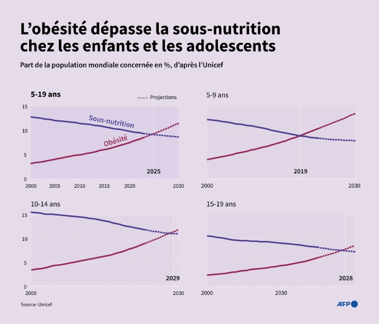 Malbouffe : l'obésité dépasse désormais la sous-nutrition chez les enfants et ados