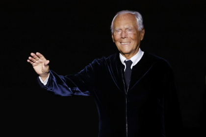 Le couturier italien Giorgio Armani lors d'un défilé à Paris, le 23 janvier 2024 - Emmanuel Dunand (AFP)