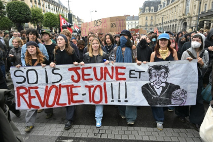 Une manifestation dans le cadre du mouvement de protestation « Bloquons tout », à Rennes, le 10 septembre 2025 - Sebastien Salom-Gomis (AFP)