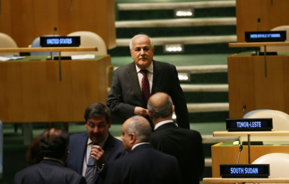 Riyad Mansour, ambassadeur de la mission palestinienne auprès des Nations unies, le 21 décembre 2017 à New York - SPENCER PLATT (AFP)
