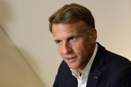 Le président français Emmanuel Macron à la cérémonie de clôture de la Coupe du monde d'e-sport au Grand Palais à Paris, le 23 août 2026 - Teresa SUAREZ (AFP)