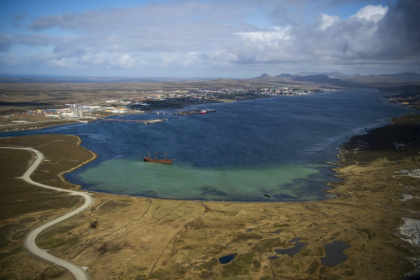 Vue aérienne des îles Malouines le 7 octobre 2019. - Pablo PORCIUNCULA (AFP)